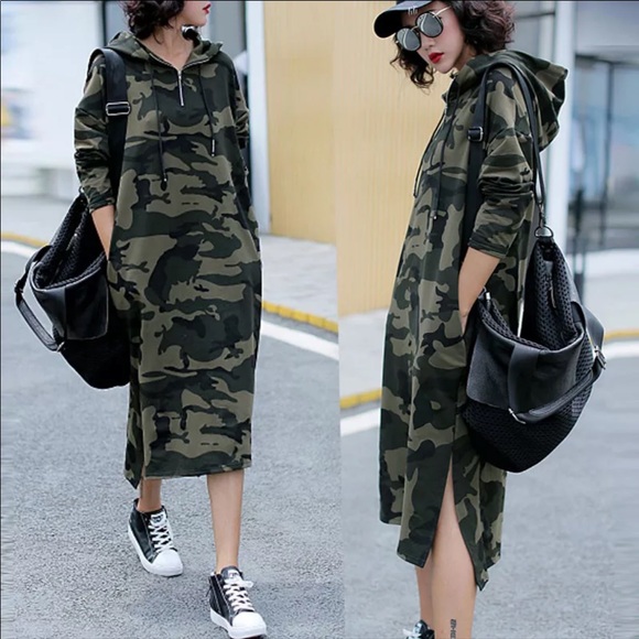 Hi low camouflage dress with 2 pockets - Picture 4 of 5